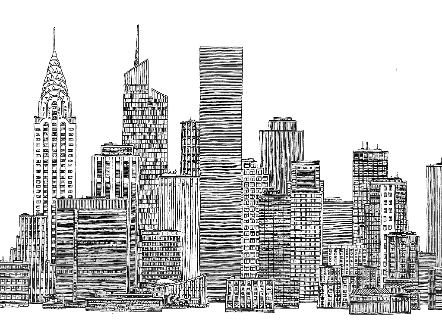 New York. Ilustración © Vasco Mourão.
