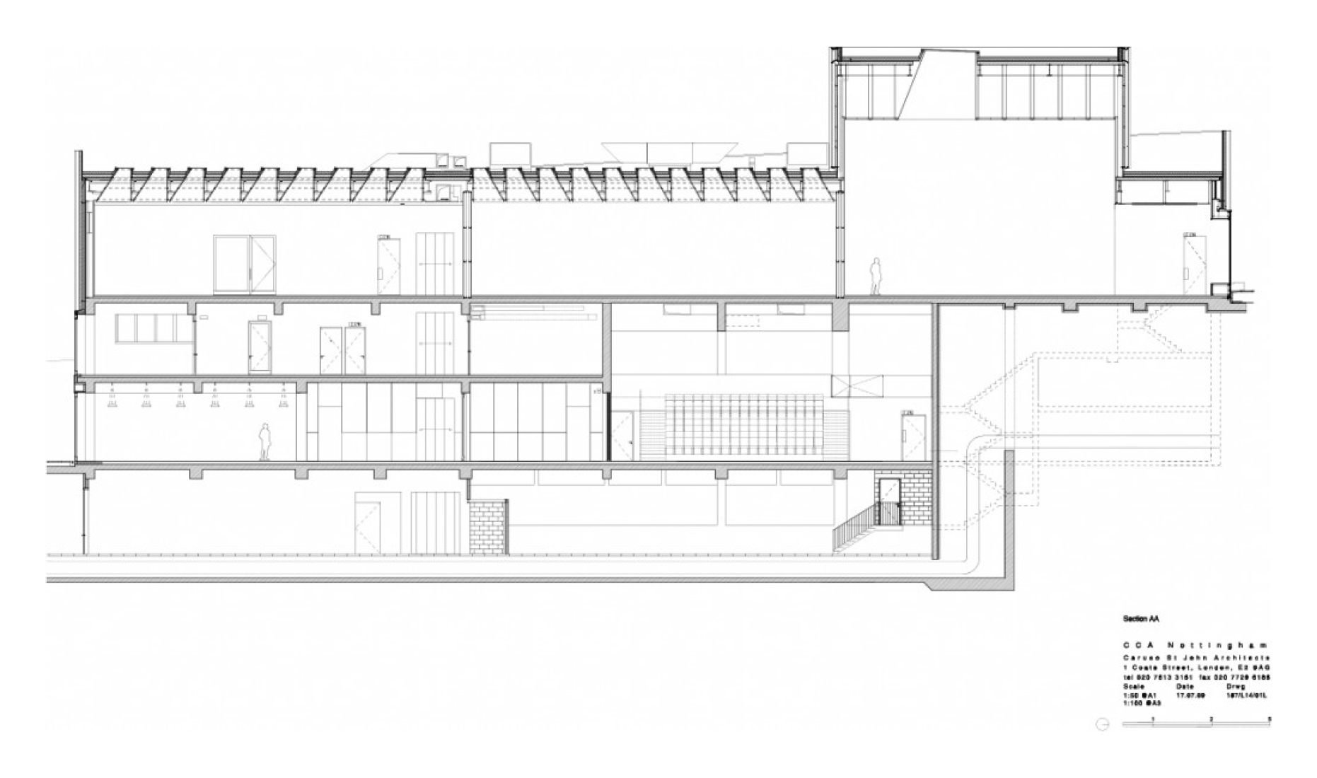 Plano de sección © Caruso St John Architects 