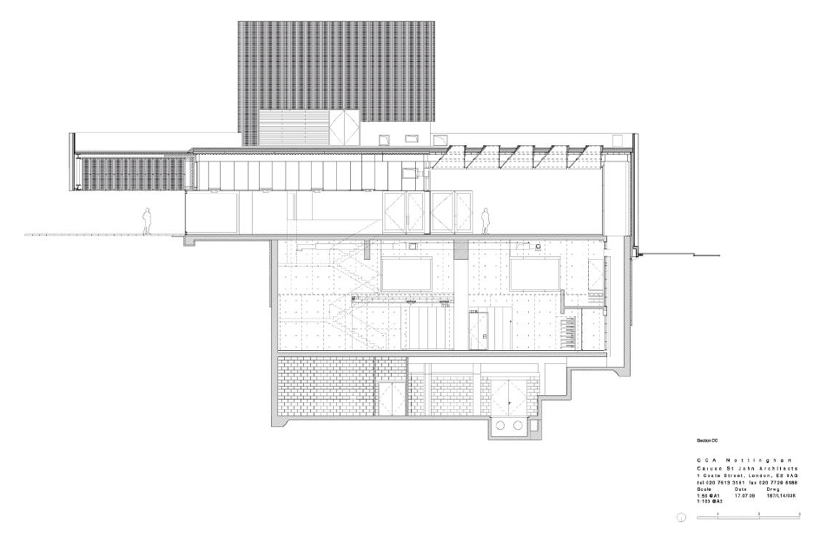Plano de sección© Caruso St John Architects 