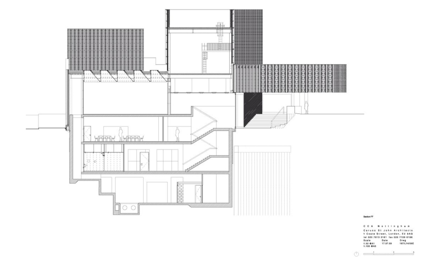 Plano de sección © Caruso St John Architects 