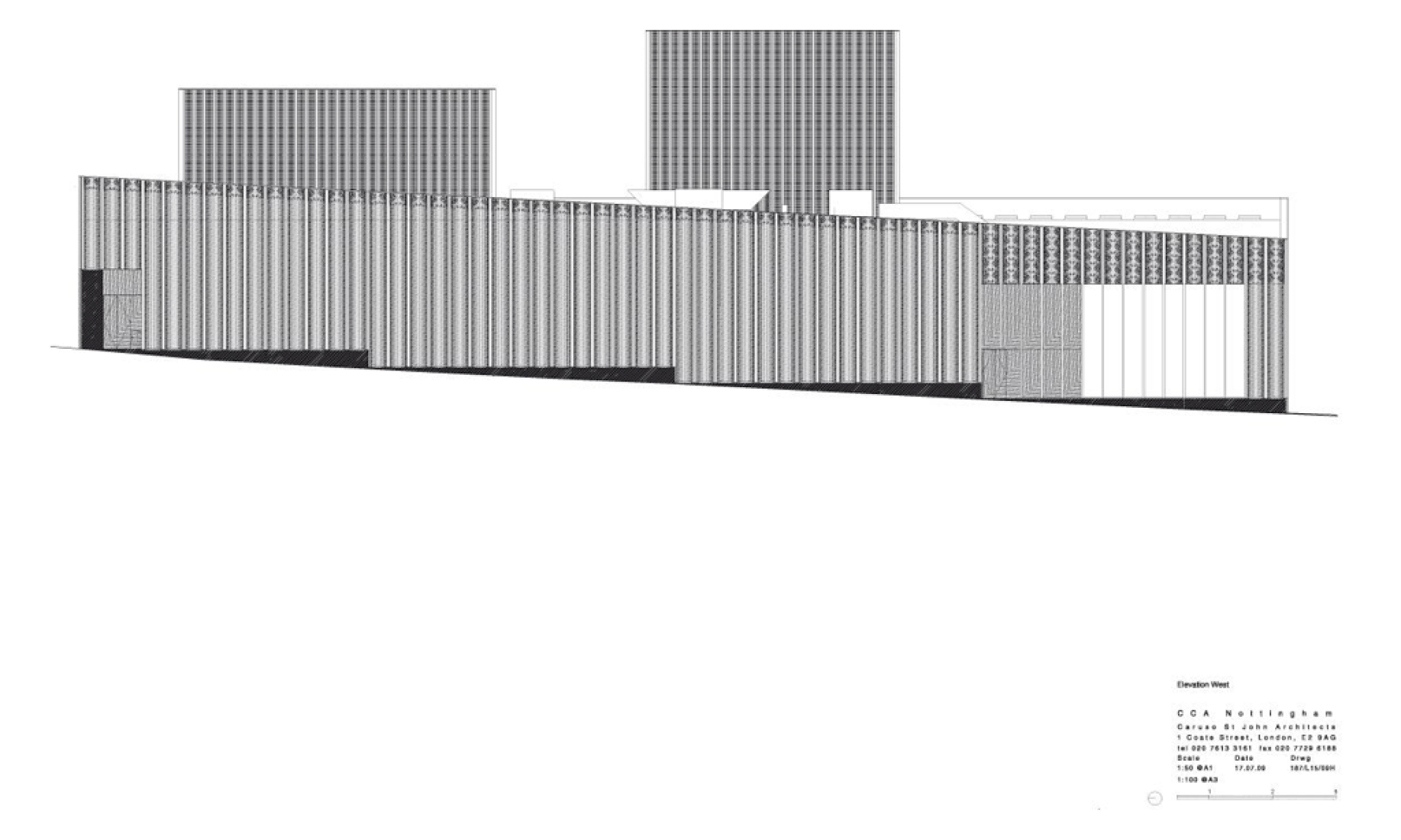 Alzado Oeste © Caruso St John Architects.