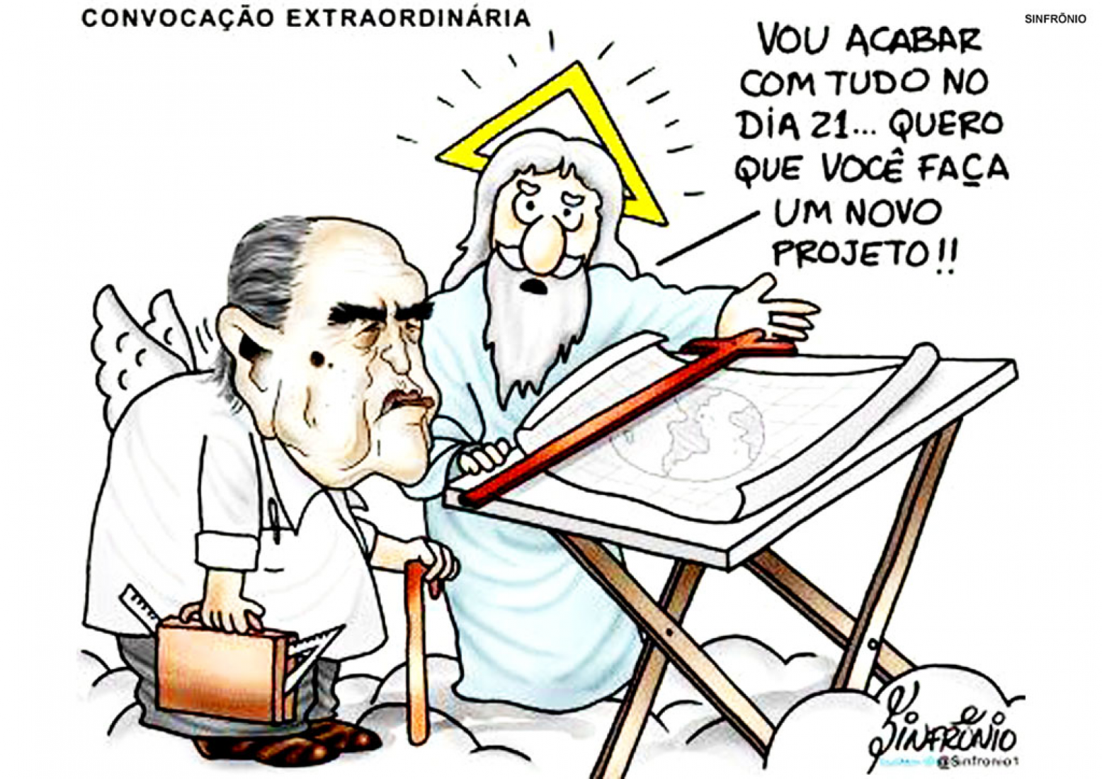 Oscar Niemeyer por Sinfrônio. "Nosso Oscar Niemeyer". Biblioteca Latino-americana Victor Civita.
