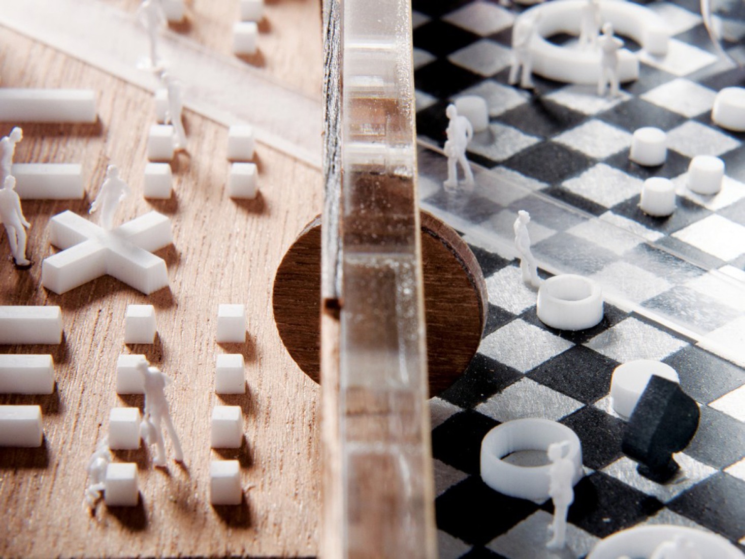 Detail model. The Exhibition Hall, Kuwait City, by OMA. 