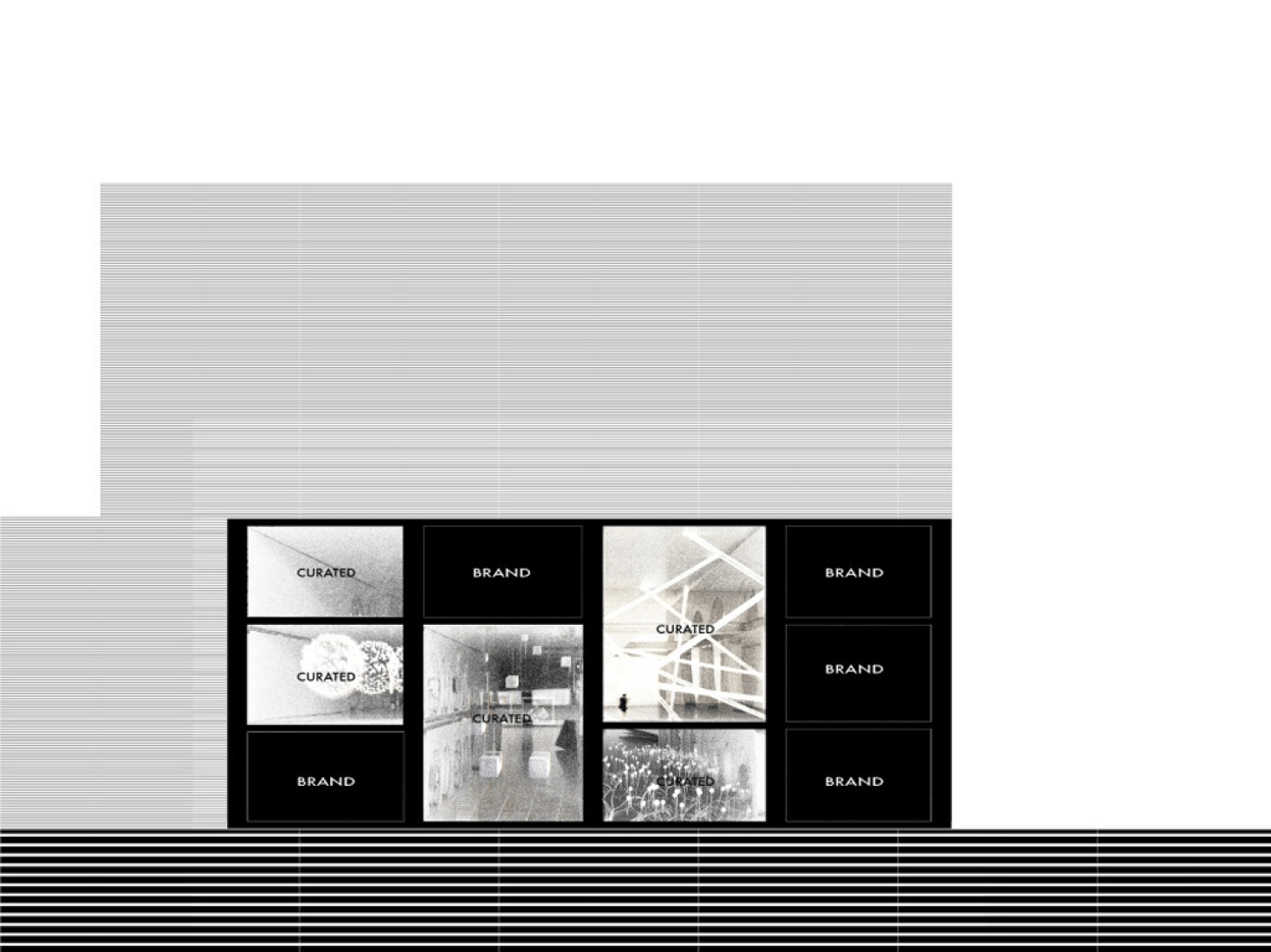 Elevation diagram. The Exhibition Hall, Kuwait City, by OMA. 