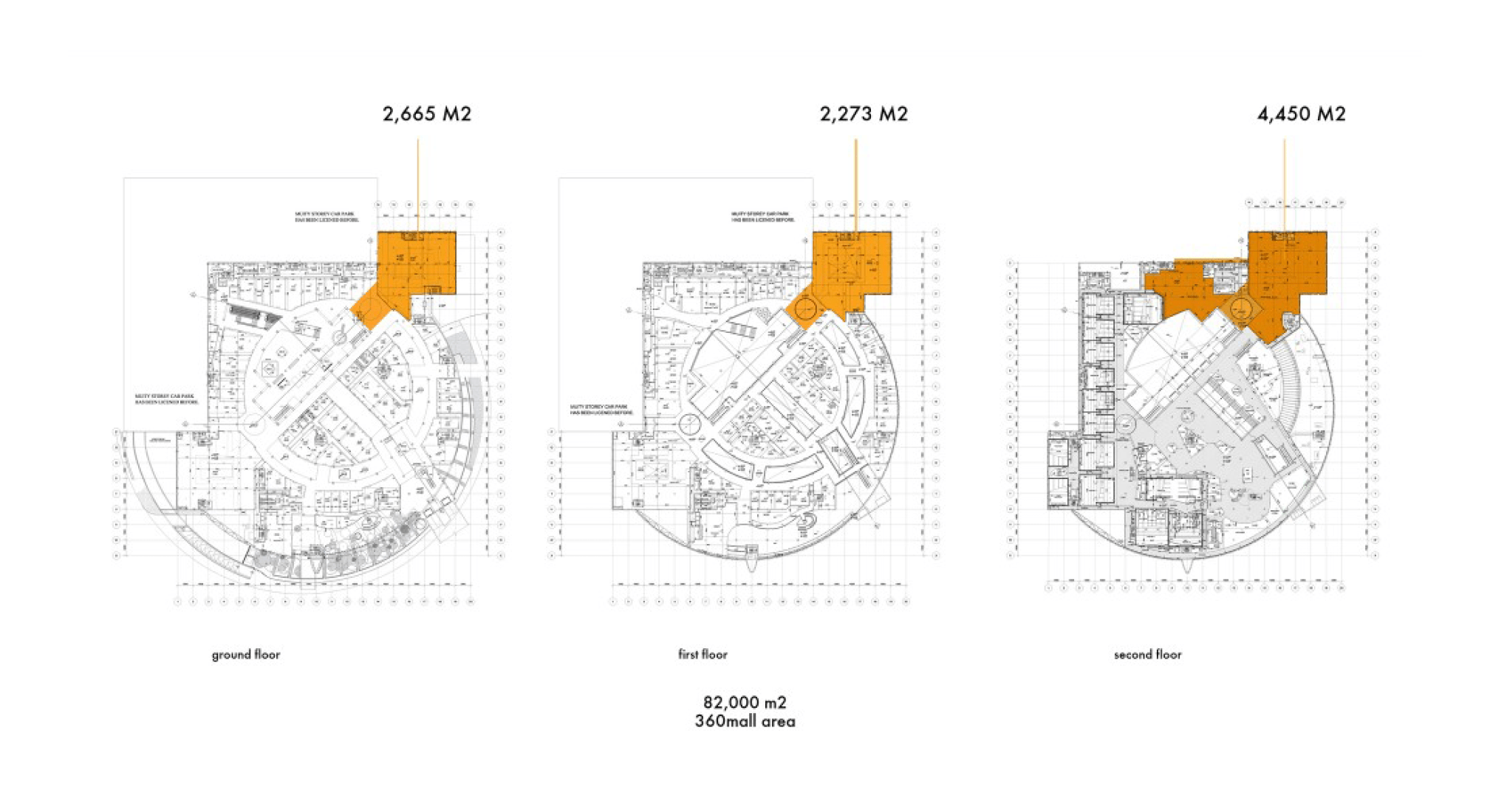 Floor plans. The Exhibition Hall, Kuwait City, by OMA. 