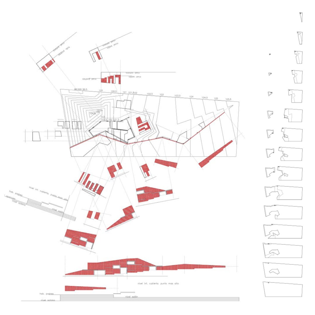 Exploded diagram of the facade. Bitxo house. Courtesy of Lagula arquitectes.