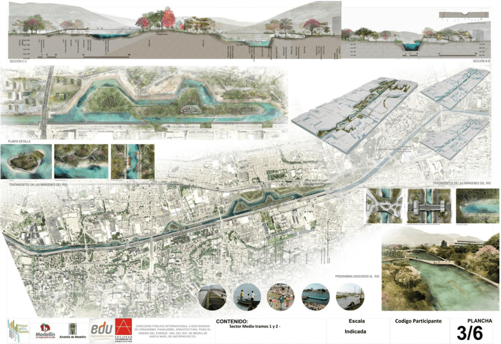 Proposal by ER5. Ctrl G Estudio de Arquitectura SAS + Andrés Perea - María Teresa Arenillas, Francisco Javier González, Manuel Vega-Leal.** Colombia +Spain.