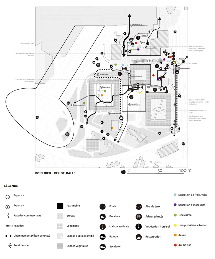 Diagramas de la propuesta para el Masterplan en el distrito financiero de La Défense, París. Cortesía de AWP-HHF.