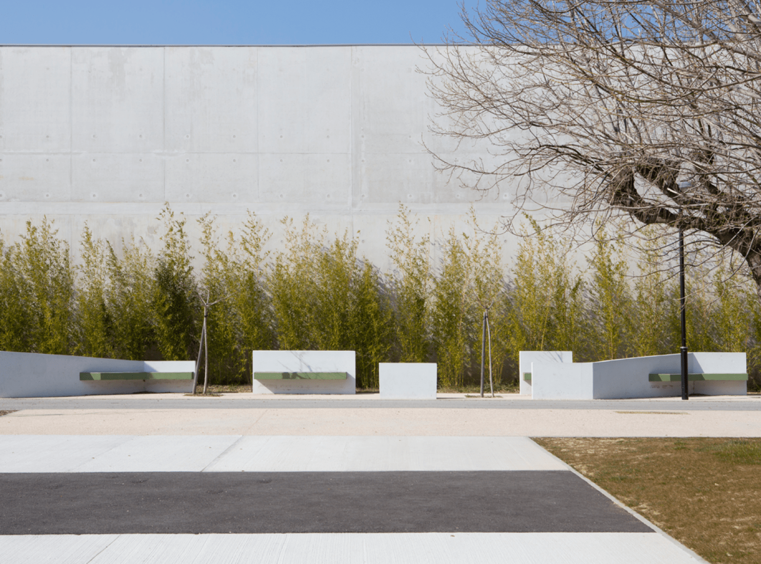 Espacio exterior. Nuevo edificio en el instituto Albert Einstein, por NBJ Architectes. Fotografía © Paul Kozlowski.