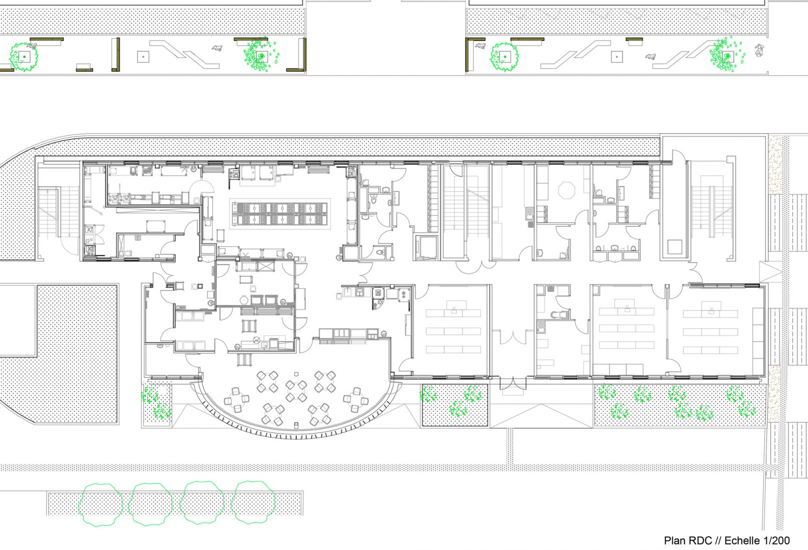 Planta baja. Nuevo edificio en el instituto Albert Einstein, por NBJ Architectes.