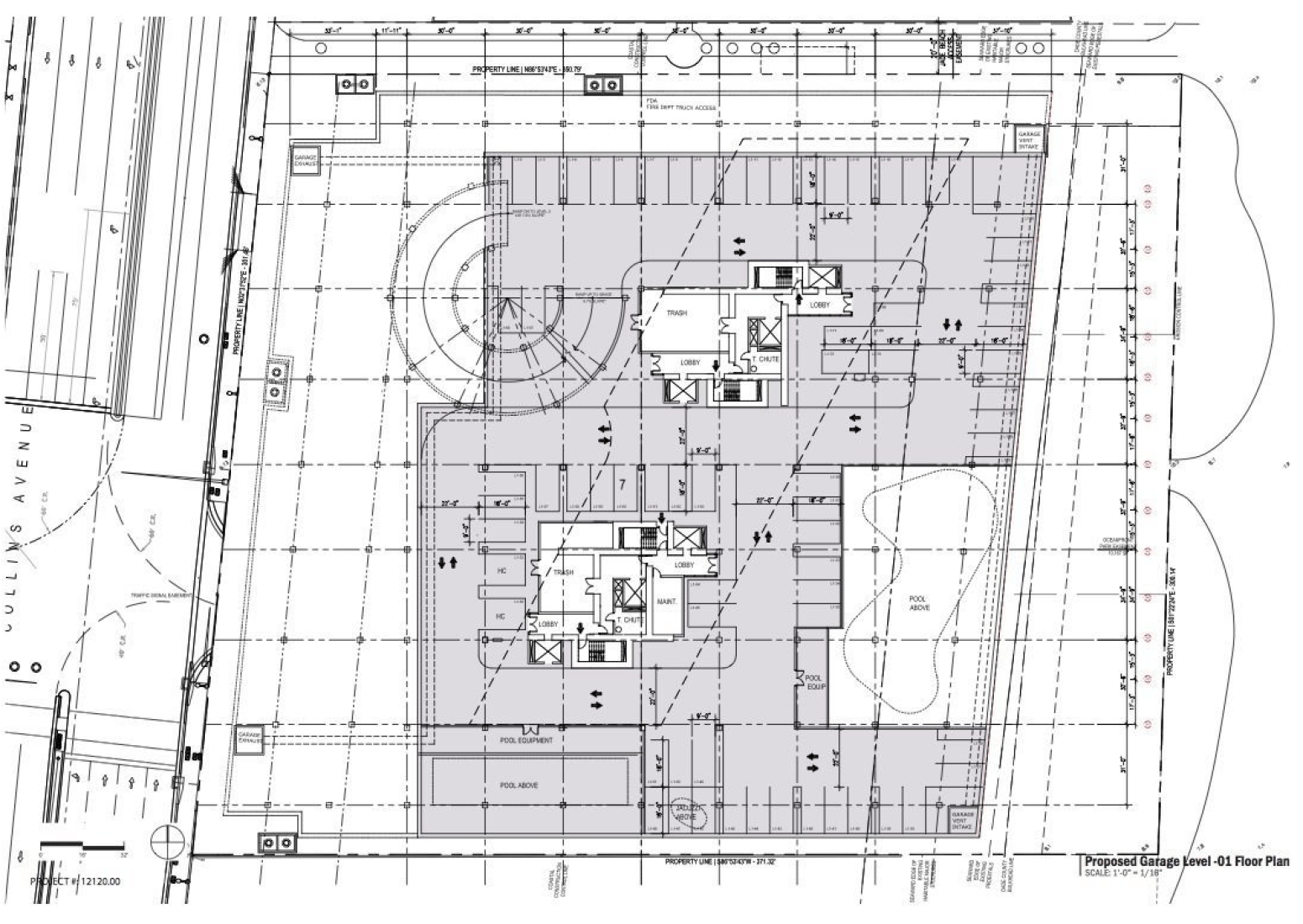 Garage Level -1 Floor plan. Jade Signature Tower by Herzog & de Meuron. Image © Jade Signature.