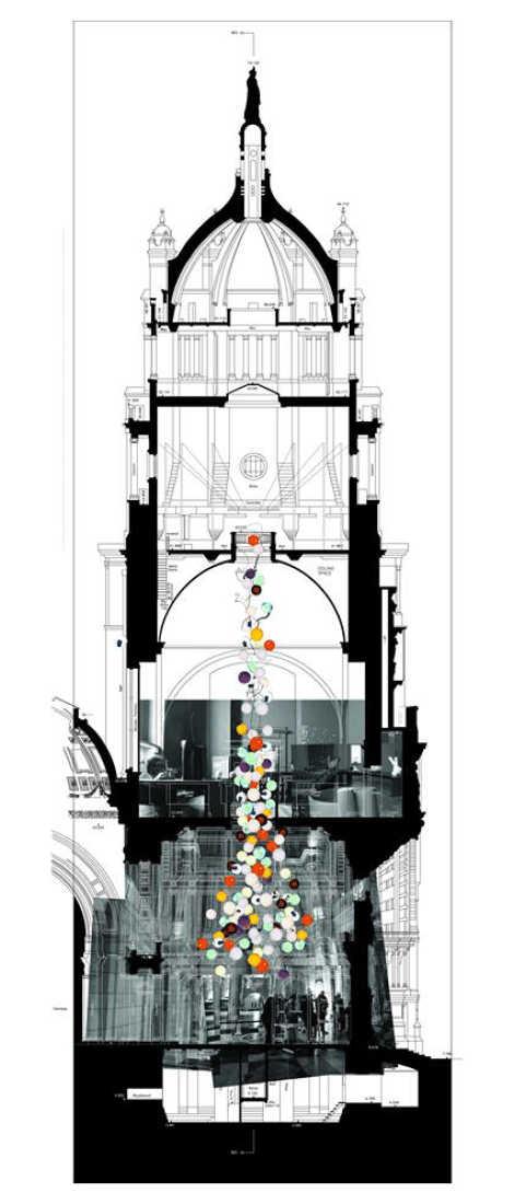 Elevation. Collage. 23.280, by Omer Arbel. London Design Festival 2013. Courtesy of Omer Arbel.