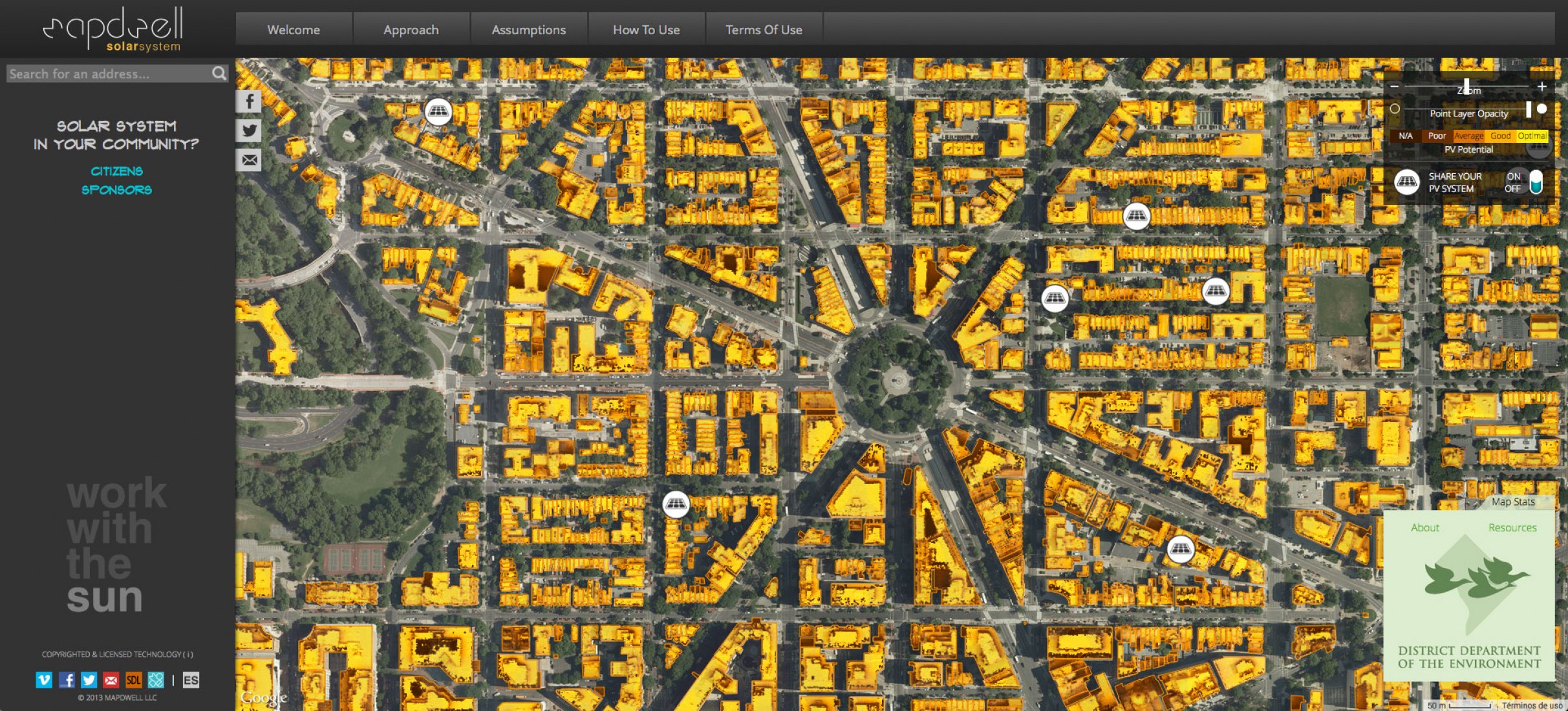 Washington, D.C. National Mall. Image © Mapdwell.