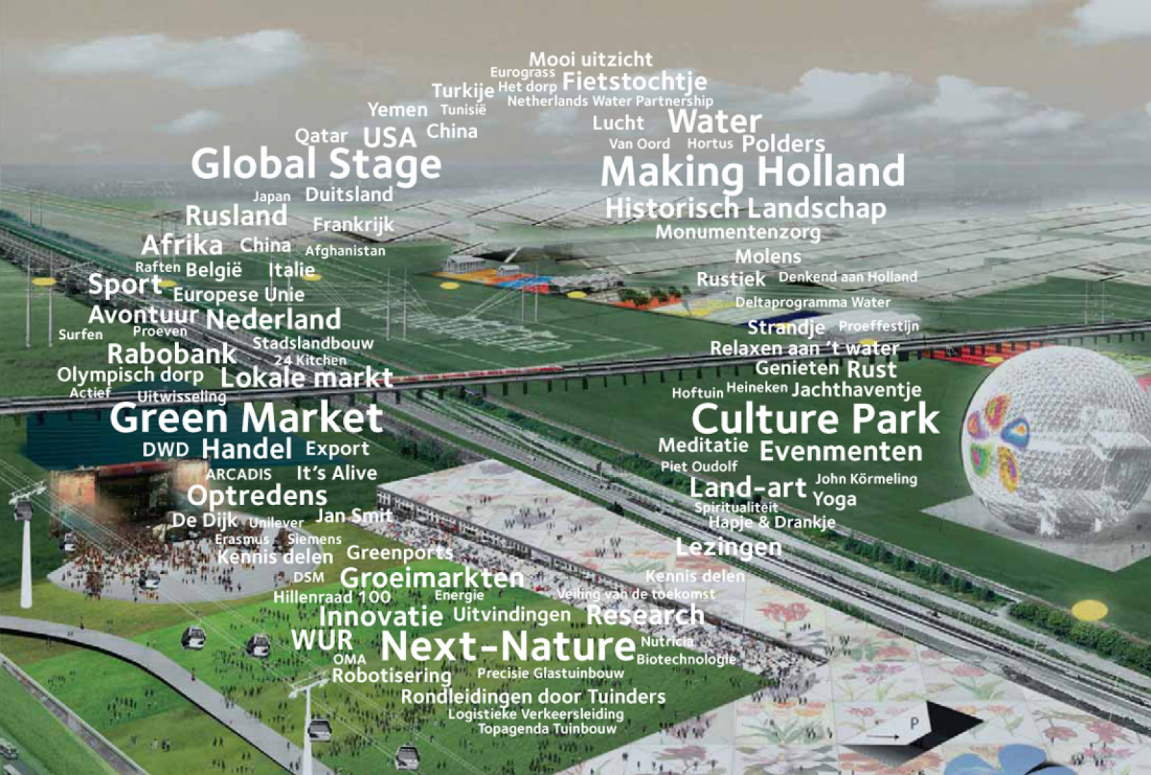 Montaje. World Expo Floriade 2022, por OMA. Cortesía de Floriade2022.