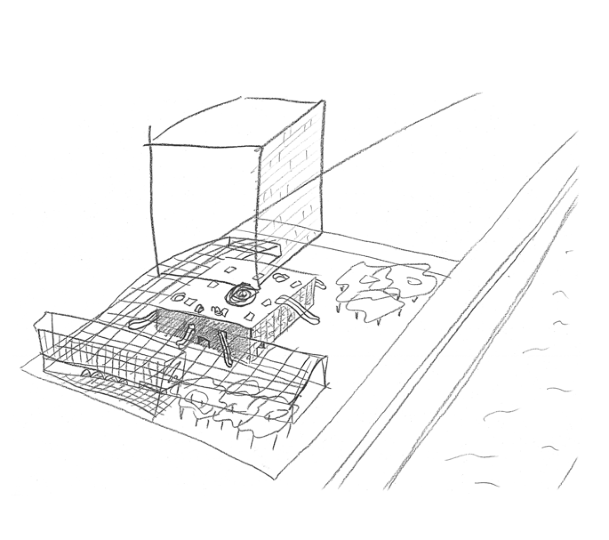 Yushi Uehara / OMA, Proyecto de concurso para Very Big Library. 1989 © Office for Metropolitan Architecture (OMA).