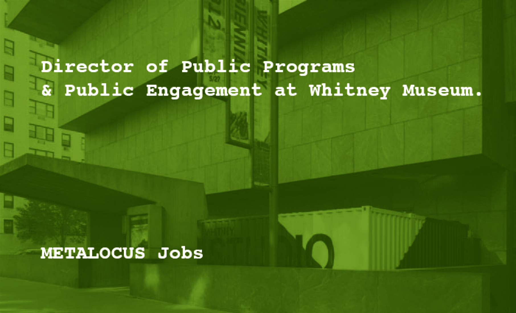 Director de Programas Públicos y Participación Pública en el Whitney Museum