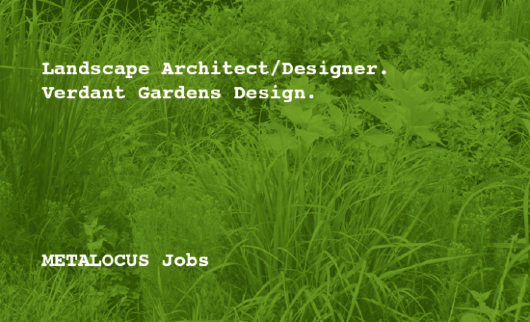 Landscape Architect/Designer. Verdant Gardens Design