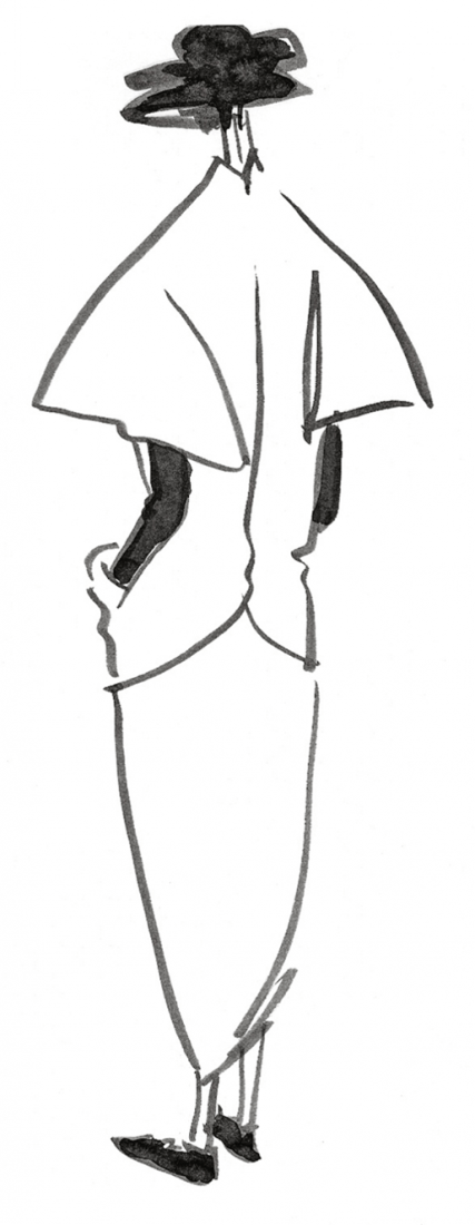 Yohji Yamamoto SS 1989, croquis. Imagen cortesía de Luchford APM.