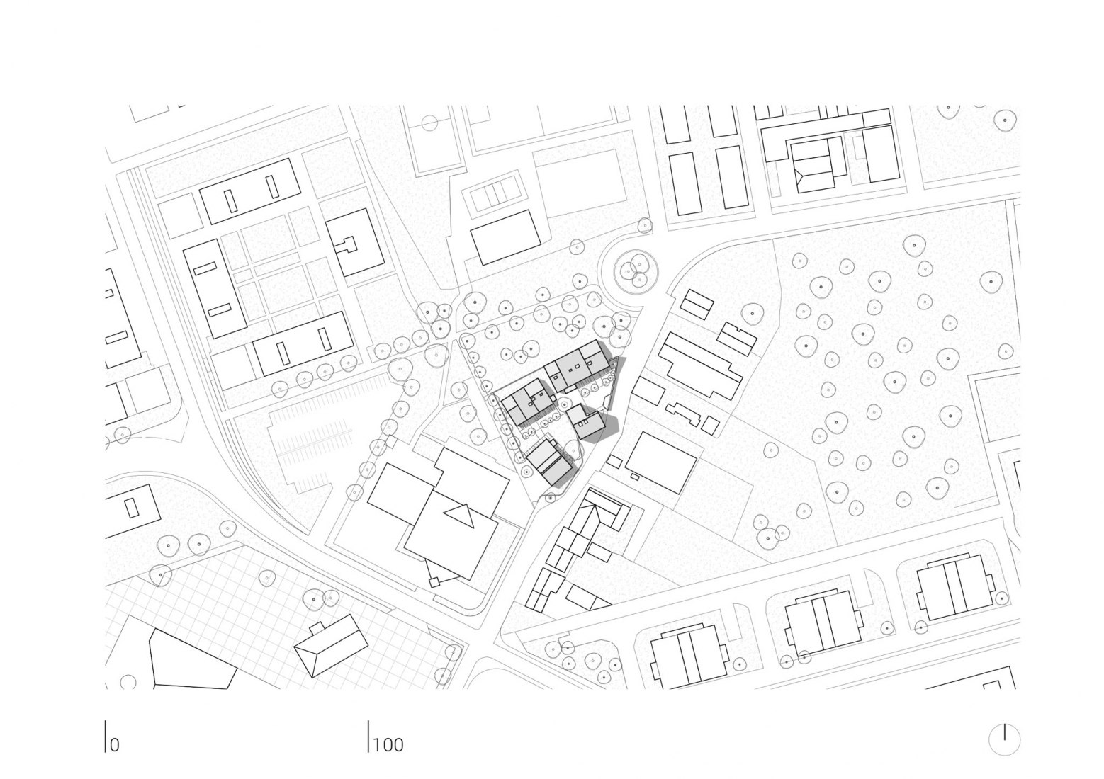 Site plan. SON center for mental fragility "Cascina San Carlo" by B22. 
