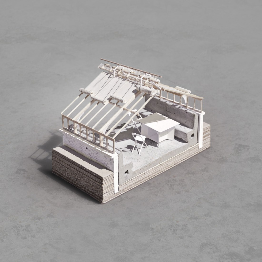 Model. Hospitality room by FORME. Created by Clément Maitre, Robinson Neuville, Emma Costantini.