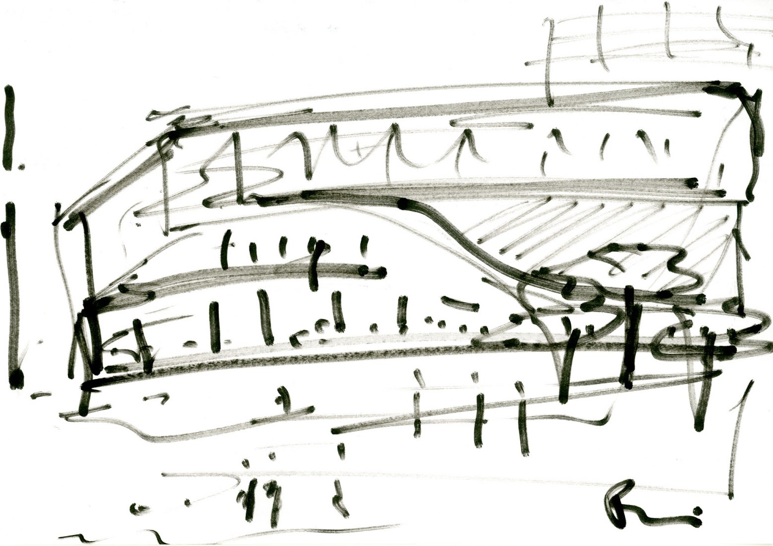 Sketch. Lyric Theatre Complex by UNStudio. Image by DBOX / UNStudio