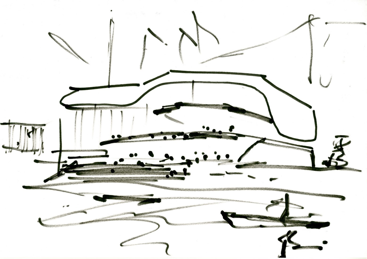 Sketch. Lyric Theatre Complex by UNStudio. Image by DBOX / UNStudio
