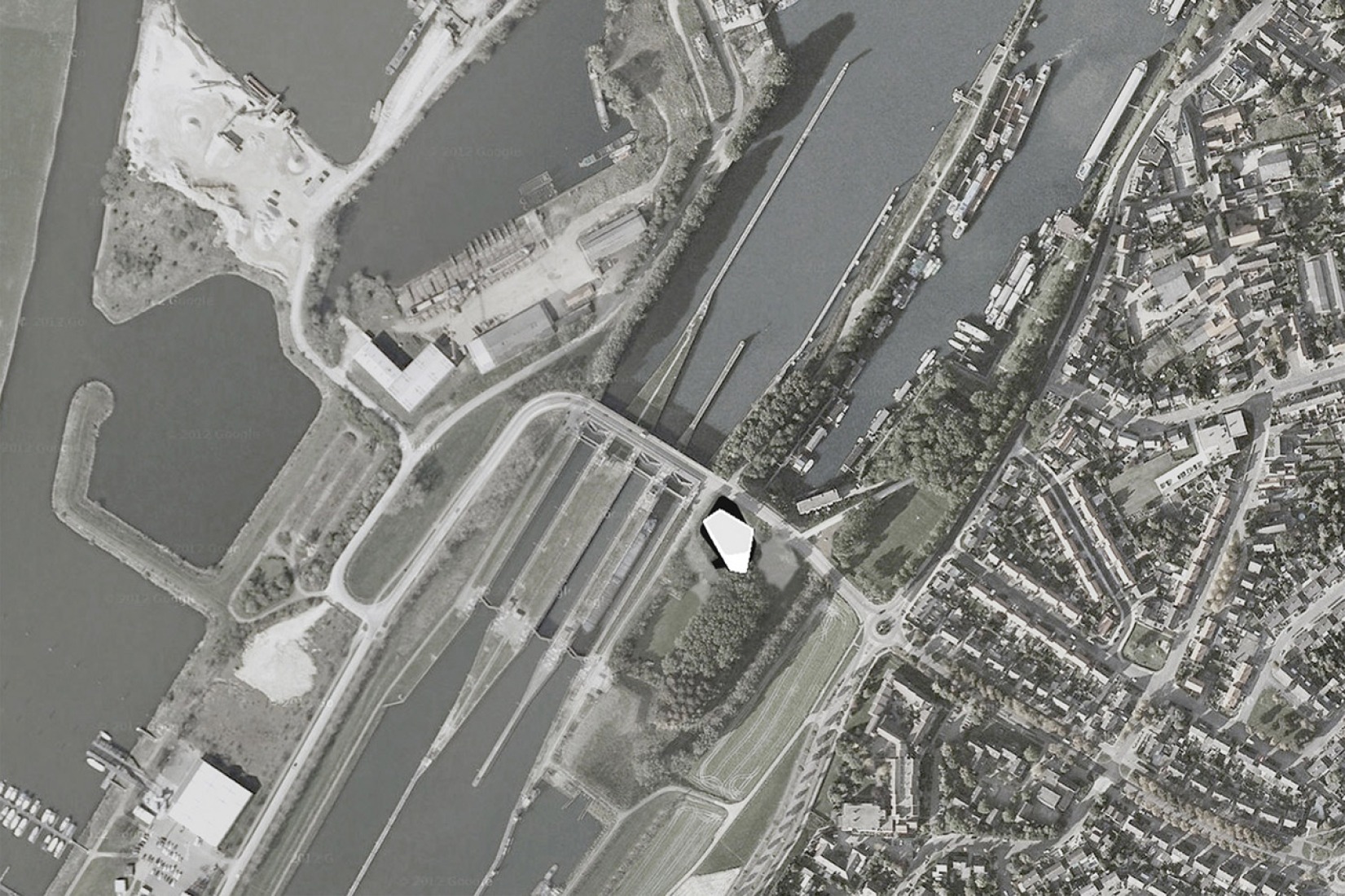 Aerial view. Regiocentrale Zuid por Wiel Arets Architects. Imagen cortesía de WAA. 