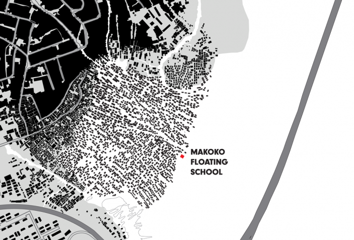 Plano de situación. Escuela flotante en Makoko por NLÉ y Makoko Waterfront Community. Cortesía de NLÉ.