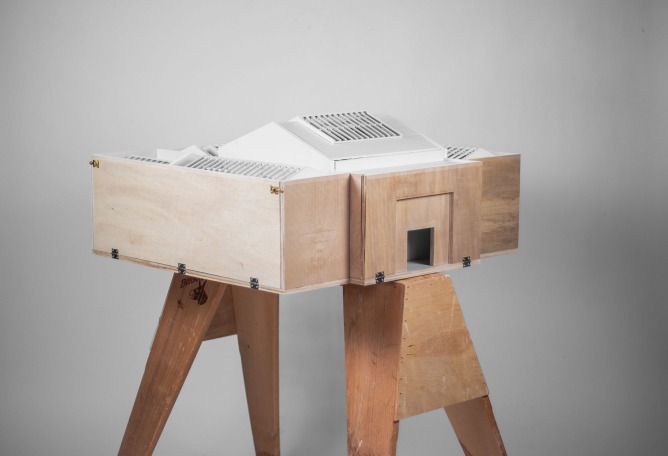 Maqueta del Pabellón de España realizada por alumnado de la Cornell APP. Fotografía por Cortesía de Internalities.