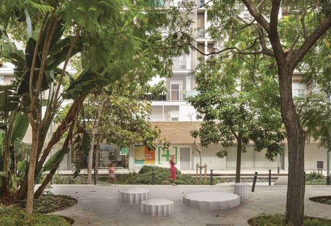 "Temple," a family of urban elements by vora + Toni Riba. Photography by Adrià Goula. Photomontage by Lill Volmer and Tana Sebova.