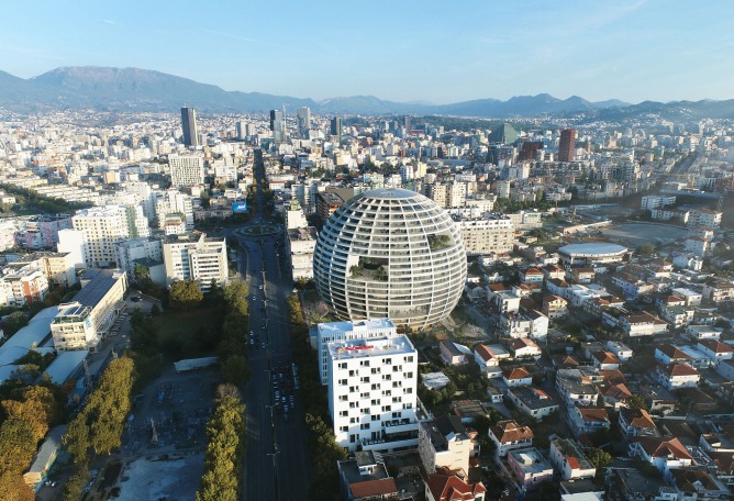 Rendering. The Grand Ballroom in Tirana by MVRDV.