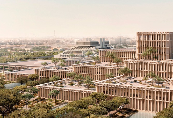 Nueva sede del Ministerio de Asuntos Exteriores de Catar por Frida Escobedo Studio. Visualización por Frida Escobedo Studio.