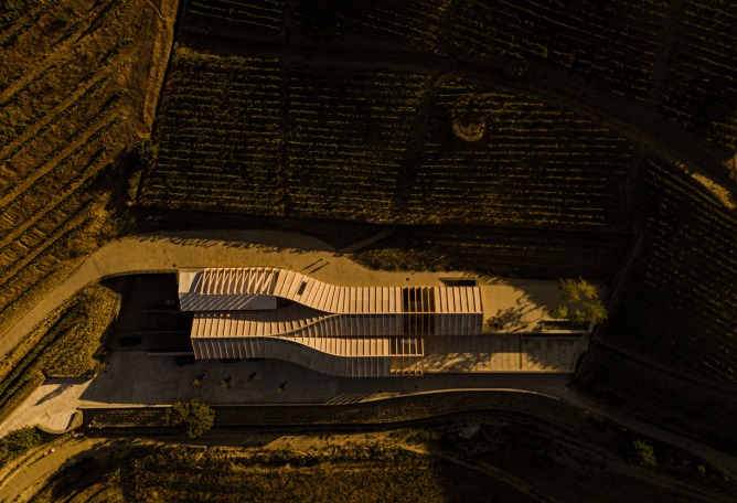 Wine Cellar of the Quinta de Adorigo by Atelier Sérgio Rebelo. Photograph by Fernando Guerra.