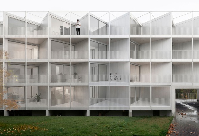 Rendering. 80 Collaborative Housing Units by Ignacio Olite, Koldo Fdez. Gaztelu y MADE.V.