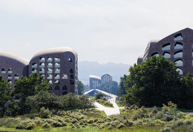 Almaty Eastern Gate Polycenter District by ENOTA. Rendering by Studio Spacer.