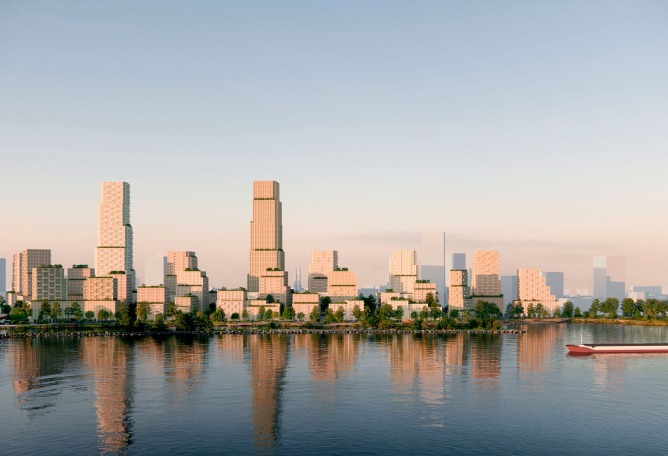 Nieuwe Maas view. The Waterkant by EFFEKT, OMA and LOLA.