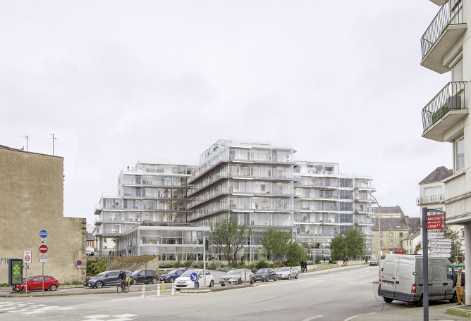 Rendering by Gwénaël Gosh. Transformation of the "Cité Administrative" by Lacaton & Vassal and Emmanuelle Delage.