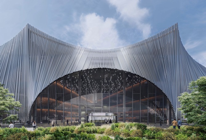 Centro de artes escénicas de Tennessee por BIG. Visualización por BIG / Bjarke Ingels Group.