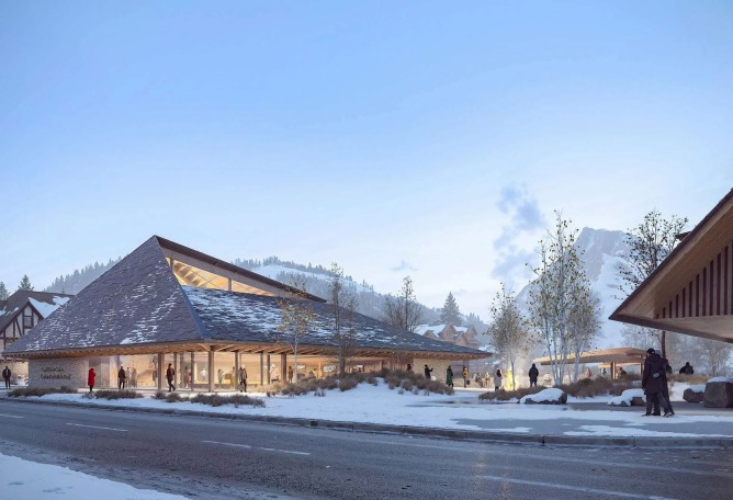 Centro de visitantes del parque nacional de Alberta por Kengo Kuma y Paul Raff.