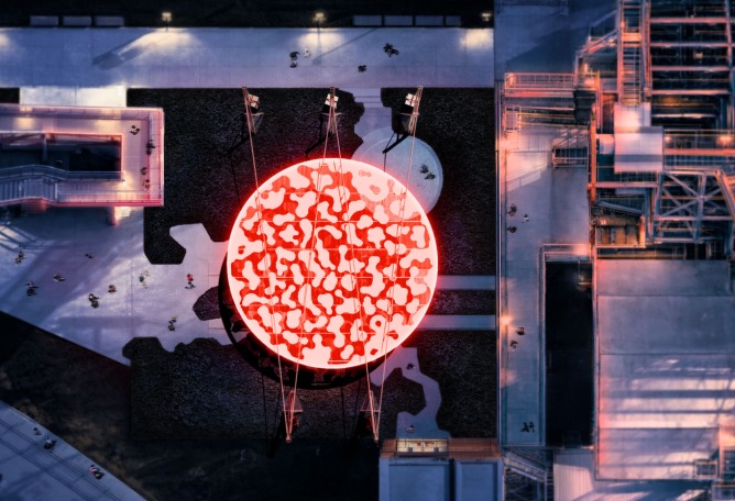 Rendering. FERRUM, a proposal by architect Juan Mateos Corona, will be located in Labe Garaia Park in Sestao (Vizcaya - Bizkaia), next to the former Blast Furnace No. 1.