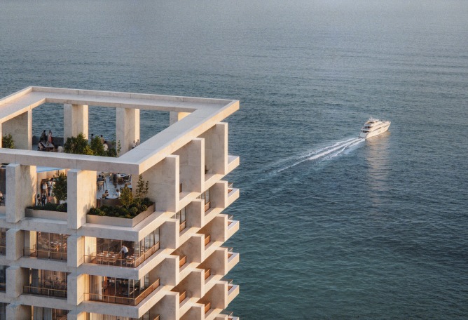 "Duas Towers" by OODA. Rendering by OKDRAW.