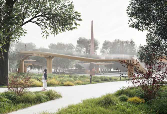 Visualización. Parque Gloria y Libertad, de Aranchii Architects.