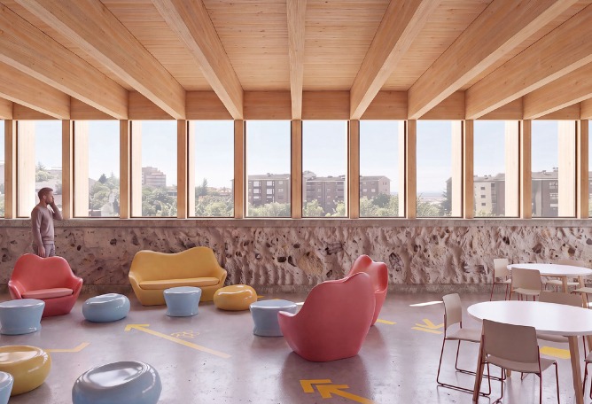 Visualización. Espacio Joven en Parquesol por Pereira-Royo Arquitectos.