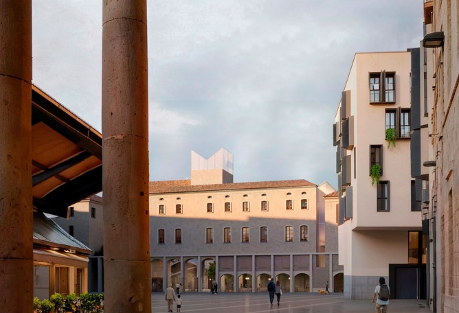 Rendering. Renovation of the former Hospital de la Santa Creu in Barcelona by BAAS and h3o architects.