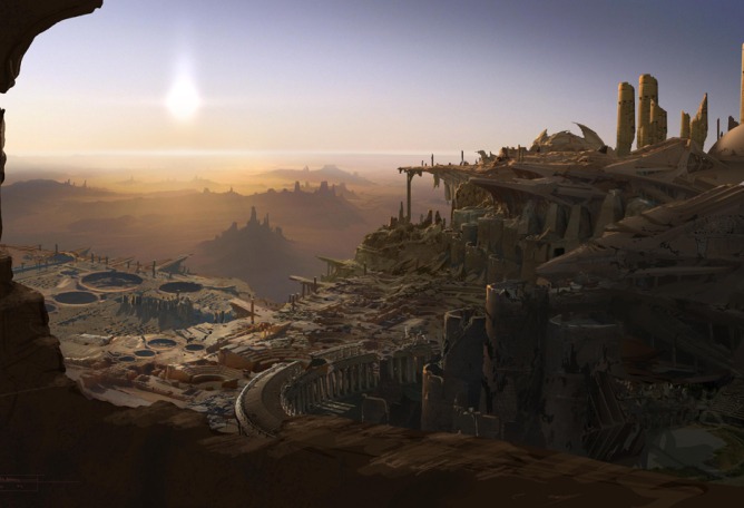 Idea para las ruinas Barsoom en las tierras altas. ©2011 Disney. JOHN CARTER™ ERB, Inc.