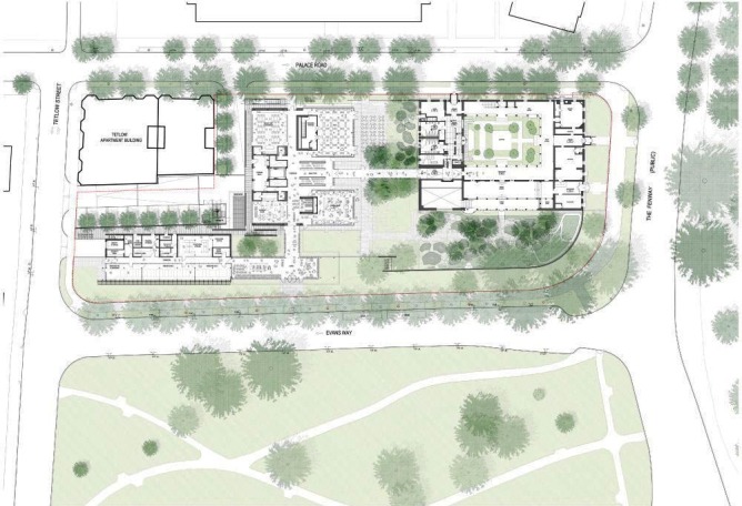 Site plan.© RENZO PIANO BUILDING WORKSHOP, 2010.