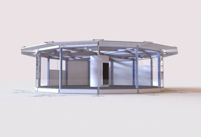 Video screenshot. Total filling station by Jean Prouvé. 