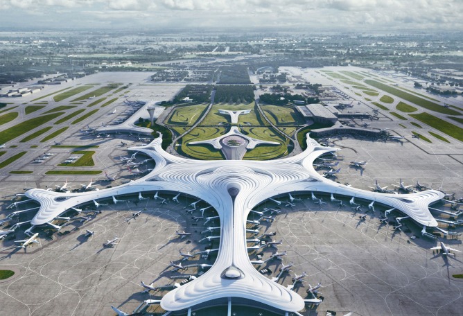Visualización. Terminal 3 del aeropuerto de Harbin por MAD Architects