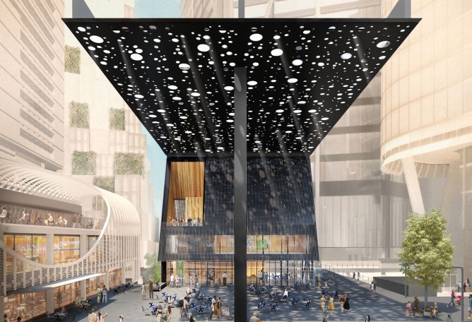 Visualización. Nueva Sydney Plaza Adjaye Associates + Daniel Boyd. Imagen cortesía de Adjaye Associates.