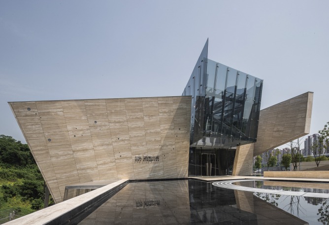 Oficina de ventas de CRCC Chongqing City Park por aoe. Fotografía por Huang Ligang